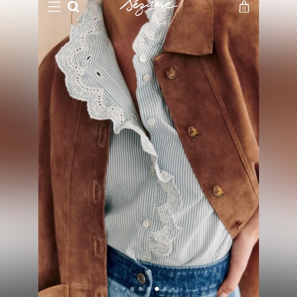 Sezane Chlo shirt, size 38 (US 6) worn once. - Picture 6 of 6